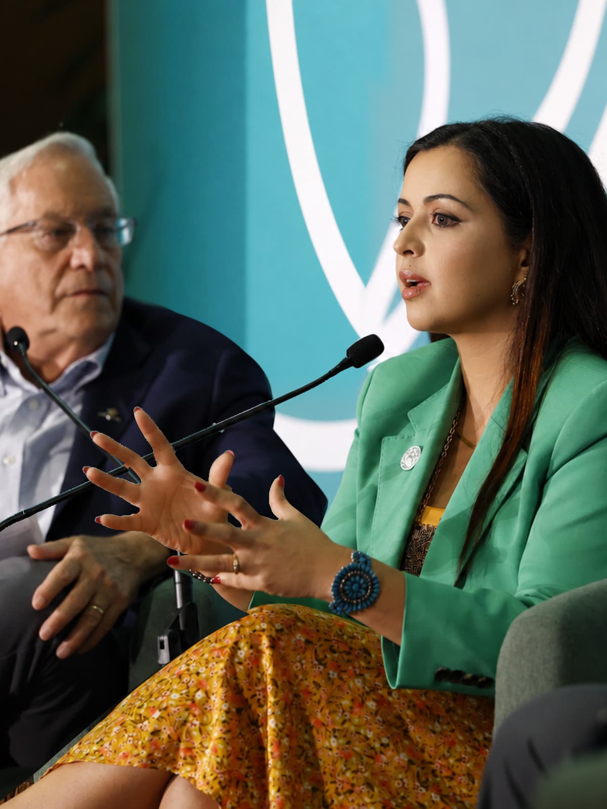 Arushi Sharma Frank speaking on a panel at Tulane